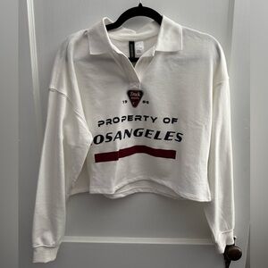 DIVIDED - Los Angeles White Cropped Sweatshirt
